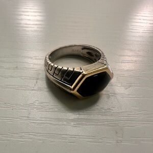 Effy Silver and Gold Hexagon Men's Ring